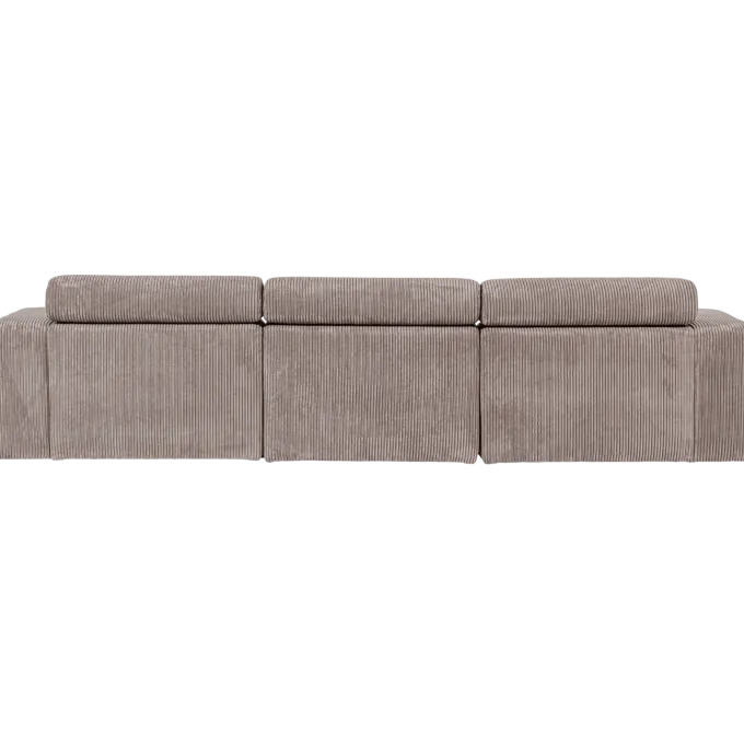 Woood Novi chaise longue bank links ribstof zand
