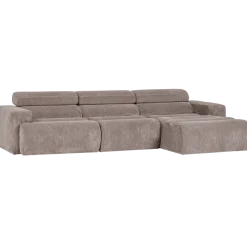 Woood Novi chaise longue bank rechts ribstof zand