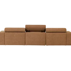 Woood Novi chaise longue bank rechts boucle karamelbruin