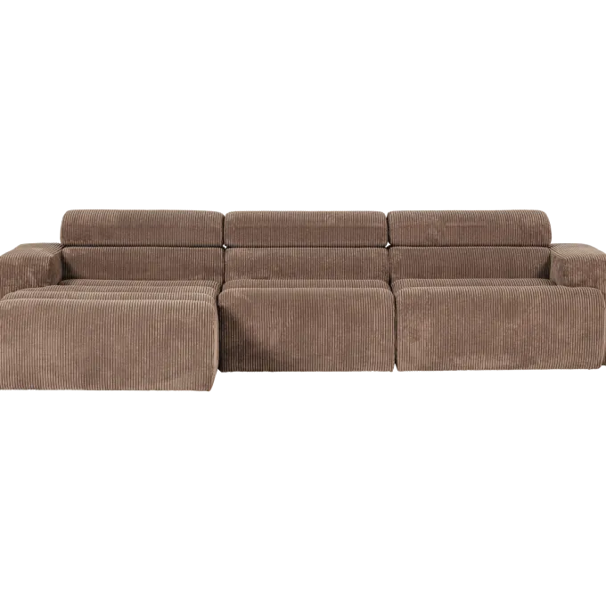Woood Novi chaise longue bank links ribstof taupe