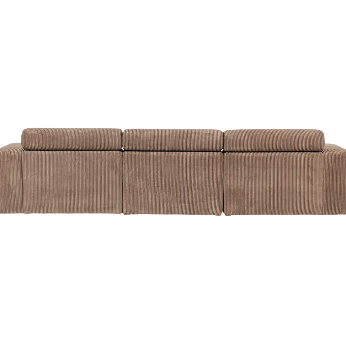 Woood Novi chaise longue bank links ribstof taupe