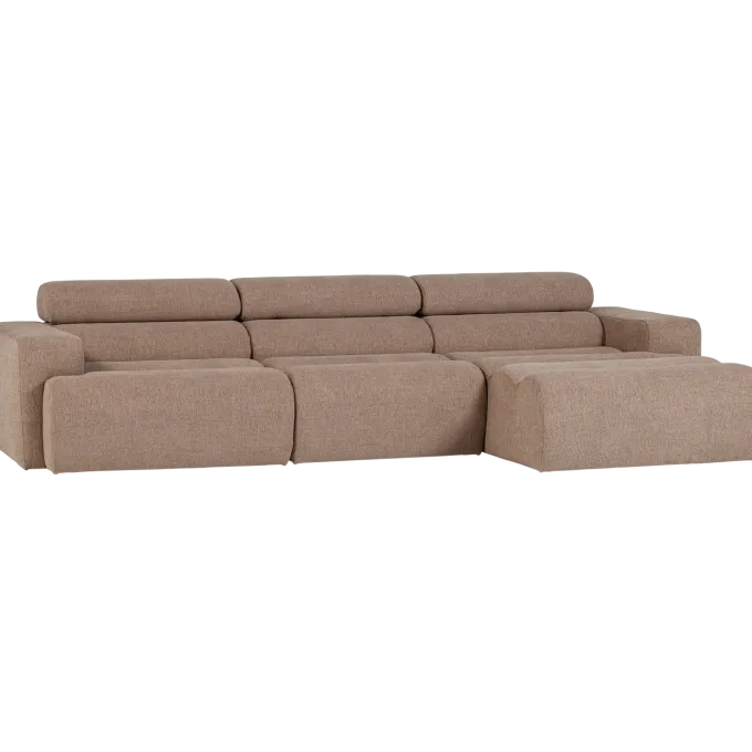 Woood Novi chaise longue bank rechts boucle taupe