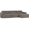Woood Novi chaise longue bank rechts grijs melange