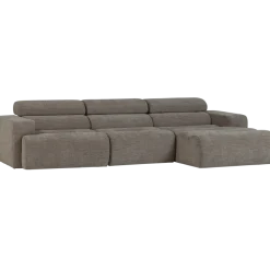 Woood Novi chaise longue bank rechts grijs melange