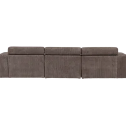 Woood Novi chaise longue bank links ribstof grijsbruin