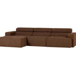 Woood Novi chaise longue bank links boucle mokkabruin
