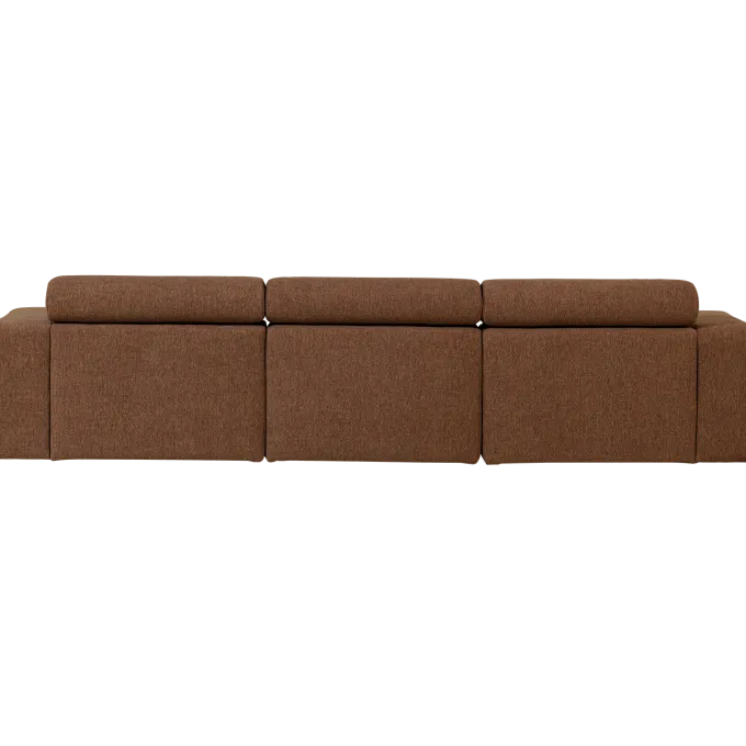Woood Novi chaise longue bank links boucle mokkabruin
