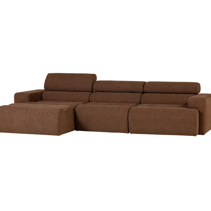 Woood Novi chaise longue bank links boucle mokkabruin