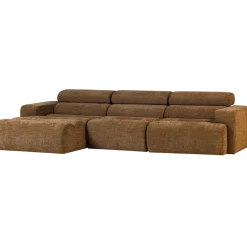 Woood Novi chaise longue bank links karamelbruin melange