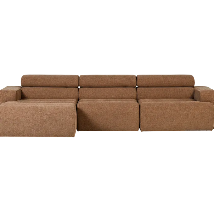 Woood Novi chaise longue bank links boucle karamelbruin
