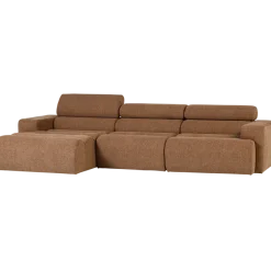 Woood Novi chaise longue bank links boucle karamelbruin