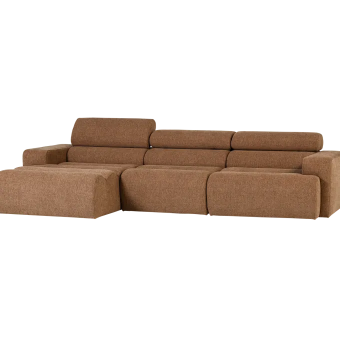 Woood Novi chaise longue bank links boucle karamelbruin