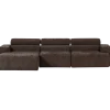 Woood Novi chaise longue bank links donkerbruin melange