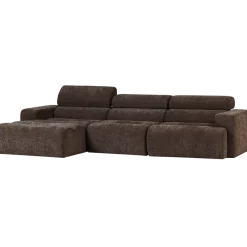 Woood Novi chaise longue bank links donkerbruin melange