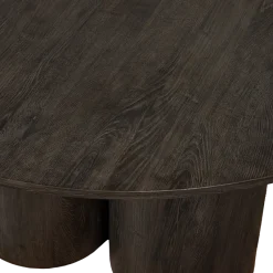 Woood Oona eettafel rond met 3-poot mdf donkerbruin ø140cm