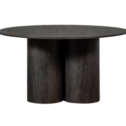 Woood Oona eettafel rond met 3-poot mdf donkerbruin ø140cm
