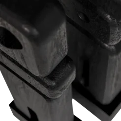 Woood Ornamenten Elon Sculptuur hout zwart - set van 2