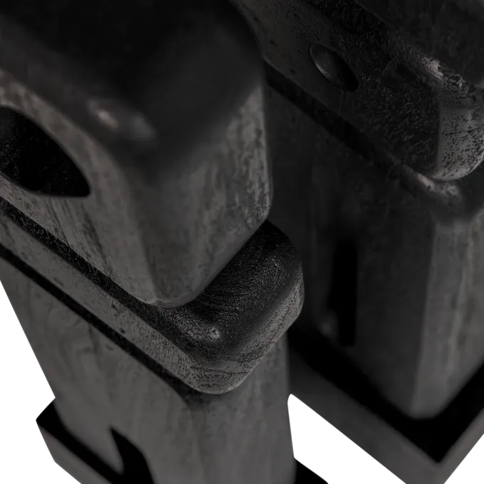 Woood Ornamenten Elon Sculptuur hout zwart - set van 2