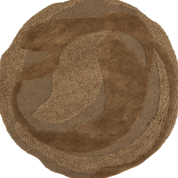 Woood Orvi Vloerkleed Wol/Polyester Bruin O160 Cm