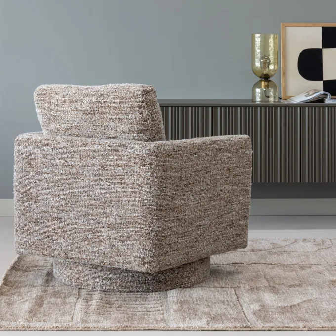 Woood Oska Draaifauteuil Bruin Melange