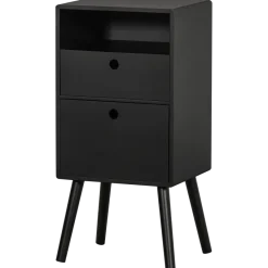 Woood Ozzy nachtkastje hoog hout zwart