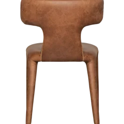 Woood Permit eetkamerstoel leerlook cognac