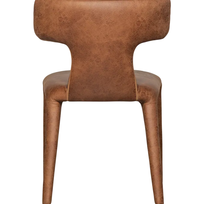 Woood Permit eetkamerstoel leerlook cognac