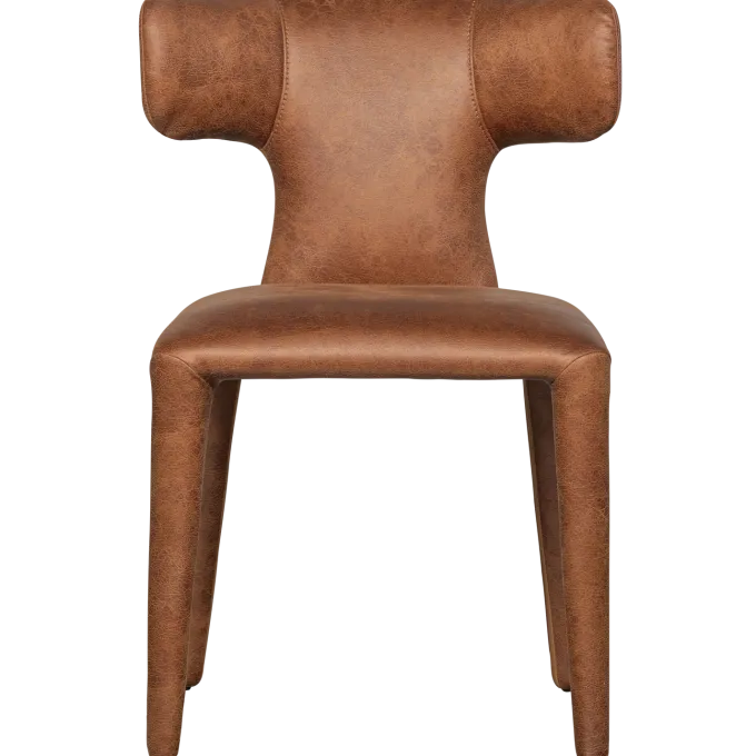 Woood Permit eetkamerstoel leerlook cognac