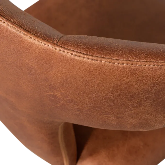 Woood Permit eetkamerstoel leerlook cognac