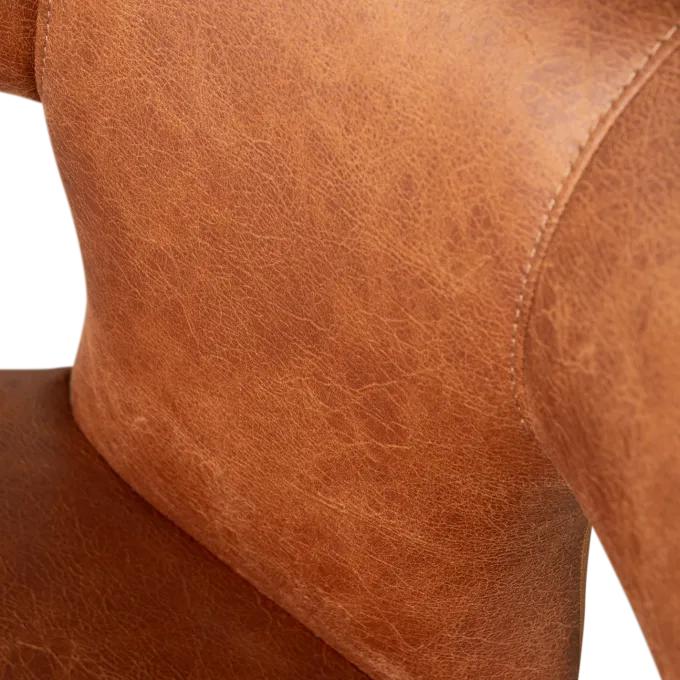 Woood Permit eetkamerstoel leerlook cognac