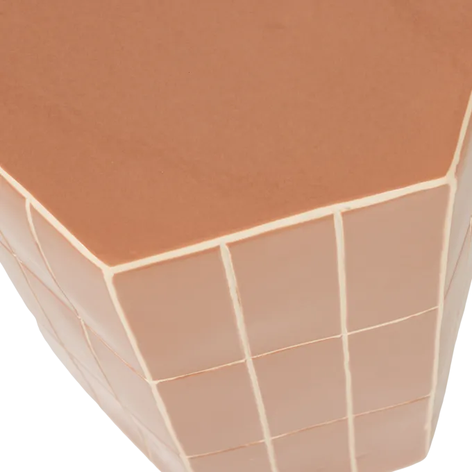 Woood Plu Decoratieve Bijzettafel 54x38x32 Cm Keramiek Oudroze