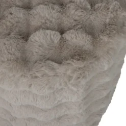 Woood Poef Olven hoog fluffy stof naturel