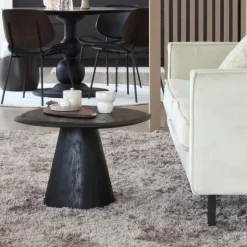 Woood Posture salontafel hout zwart ø70cm