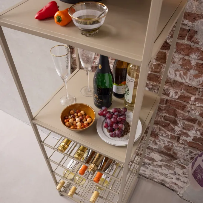 Woood Reese Multifunctioneel Wijn-/Drankenrek Metaal Zand