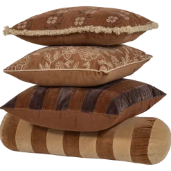Woood Rela Kussens Bruin/Ecru - Set Van 4