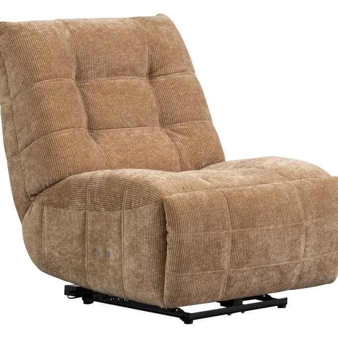 Woood Relaxfauteuil Hein geweven rib lichtbruin