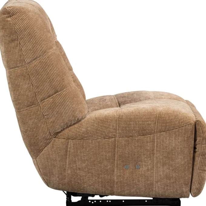 Woood Relaxfauteuil Hein geweven rib lichtbruin