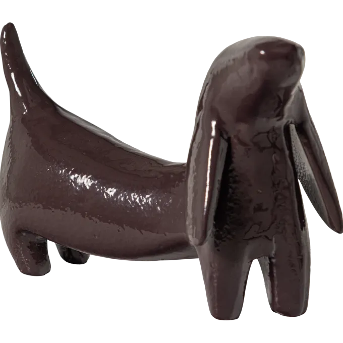 Woood Reni Decoratieve Hond Metaal Donkerbruin