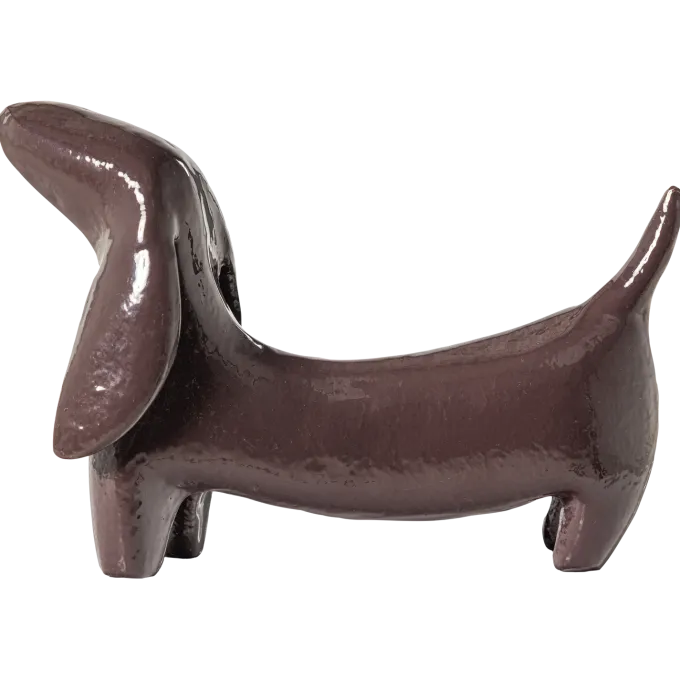 Woood Reni Decoratieve Hond Metaal Donkerbruin