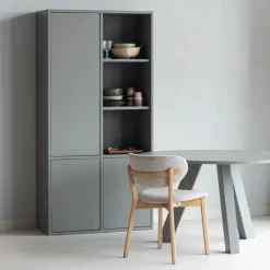 Woood Rhonda Eettafel O129 Cm Eiken Warmgrijs [fsc]