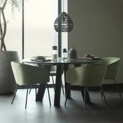Woood Rhonda Xl Eetkamertafel Ø150cm Eiken Blacknight [fsc]