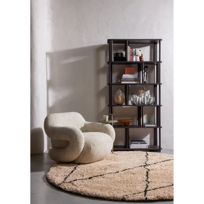 Woood Riss boekenkast eikenhout mystic brown 186x90cm