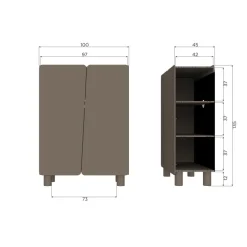 Woood Root 2-Deurs Kast Grenen Truffel Bruin [fsc]