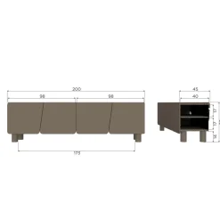 Woood Root Tv Meubel 200 Cm Grenen Truffel Bruin [fsc]
