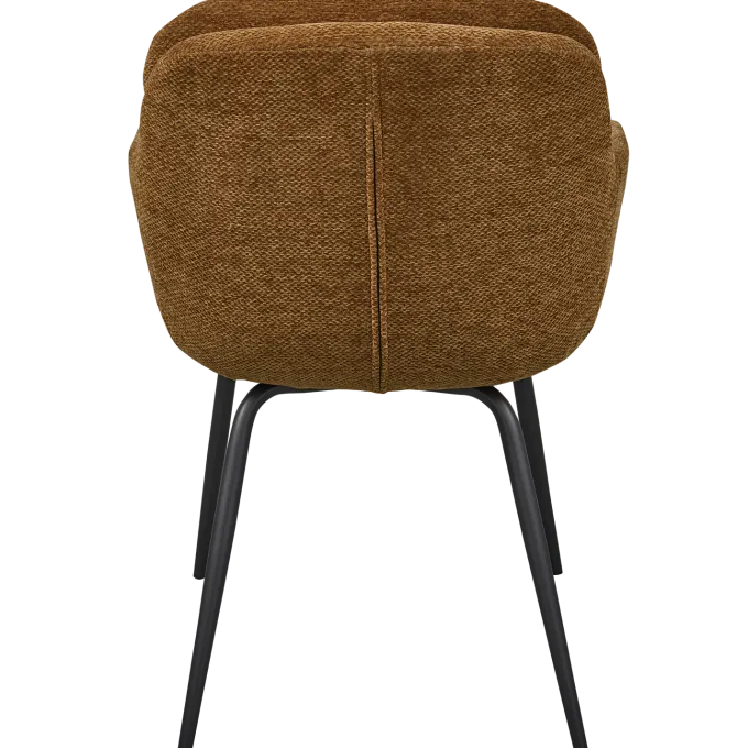 Woood RUNA eetkamerstoel chenille caramel bruin/geel