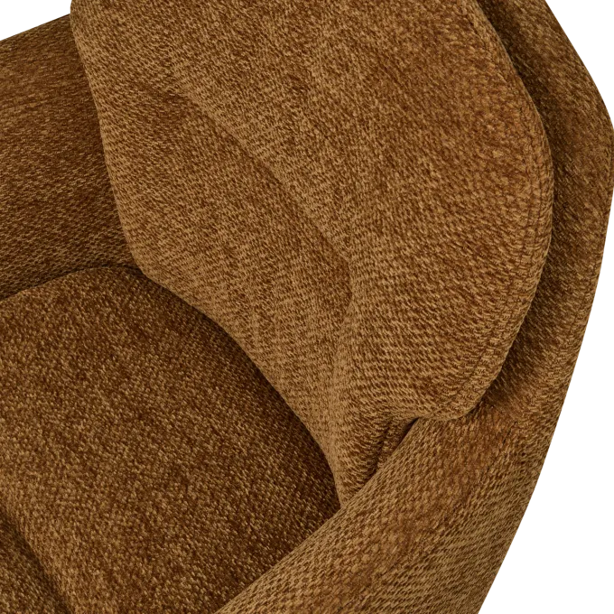 Woood RUNA eetkamerstoel chenille caramel bruin/geel