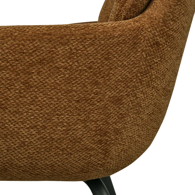 Woood RUNA eetkamerstoel chenille caramel bruin/geel