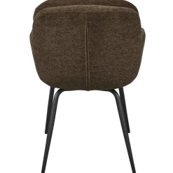 Woood Runa eetkamerstoel Chenille warm bruin