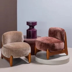 Woood Runi Fauteuil Hout/Velvet Zand [FSC]