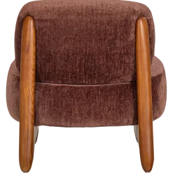 Woood Runi Fauteuil Hout/Velvet Paars/Bruin [FSC]